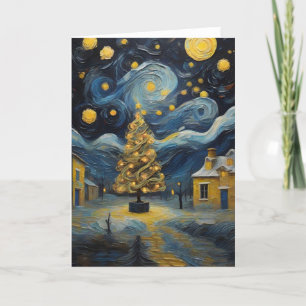 Christmas Vintage Art Inspired by Van Gogh Card