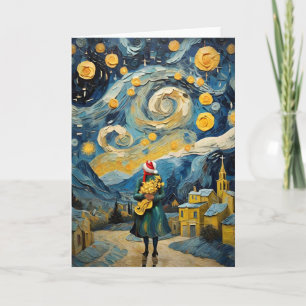 Christmas Vintage Art Inspired by Van Gogh Holiday Card
