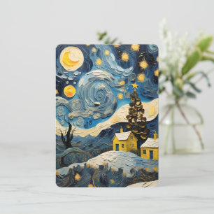 Christmas Vintage Art Inspired by Van Gogh Holiday Card