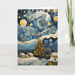 Christmas Vintage Art Inspired by Van Gogh Holiday Card