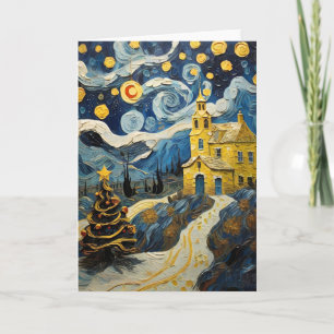 Christmas Vintage Art Inspired by Van Gogh Holiday Card