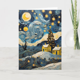 Christmas Vintage Art Inspired by Van Gogh Holiday Card