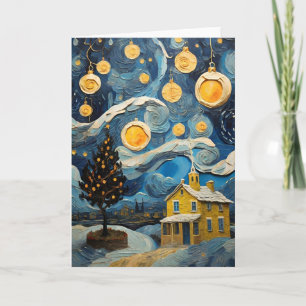 Christmas Vintage Art Inspired by Van Gogh Holiday Card