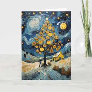Christmas Vintage Art Inspired by Van Gogh Holiday Card