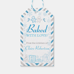 Christmas Vintage Baked with Love Glitter Gift Tags