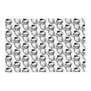 Christmas Vintage Black White Santa Placemat