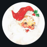 Christmas Vintage Classic Jolly Santa Classic Round Sticker<br><div class="desc">Christmas Vintage Classic Jolly Santa Classic Round Sticker.</div>