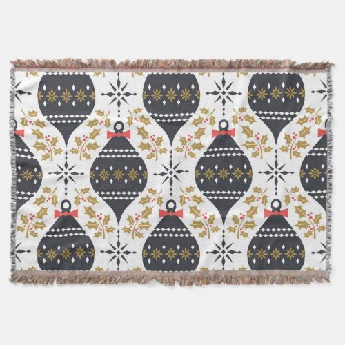 Christmas Vintage Festive Pattern Throw Blanket