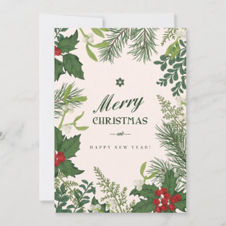 Christmas Vintage Floral | Photo Holiday Card