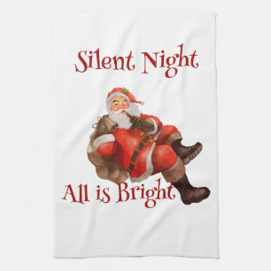 Christmas Vintage Funny Santa Claus Kitchen Towel