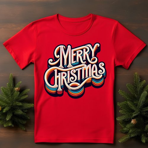 Christmas Vintage Groovy Typography T_Shirt