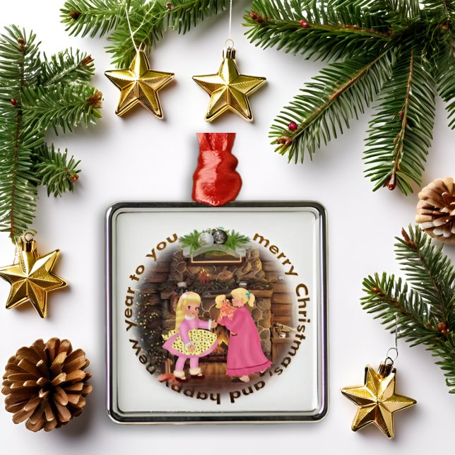 Christmas Vintage Hearth Metal Ornament (Creator Uploaded)