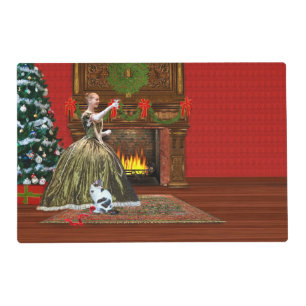 Christmas, Vintage Home, Holiday Toast Placemat