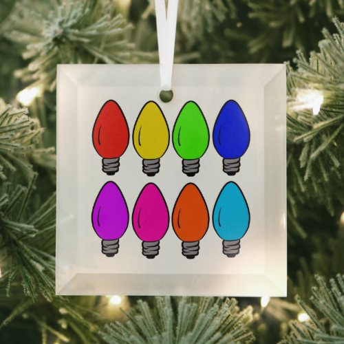 Christmas Vintage Lightbulbs Glass Ornament