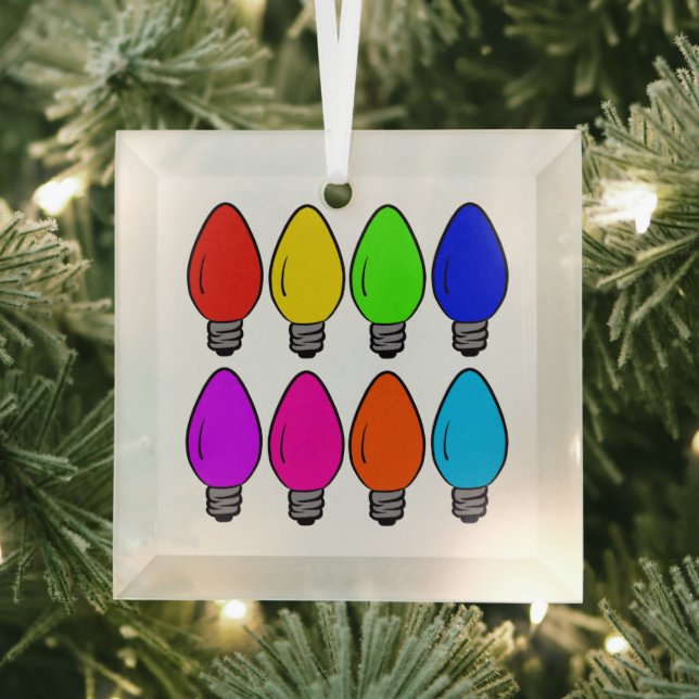 Christmas Vintage Lightbulbs Glass Ornament (Insitu)