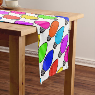 Christmas Vintage Lightbulbs Short Table Runner