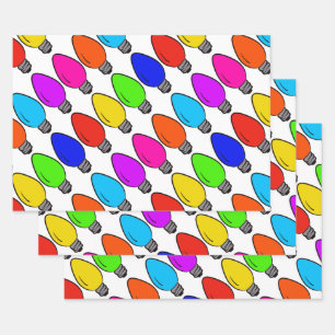 Christmas Vintage Lightbulbs Wrapping Paper Sheets
