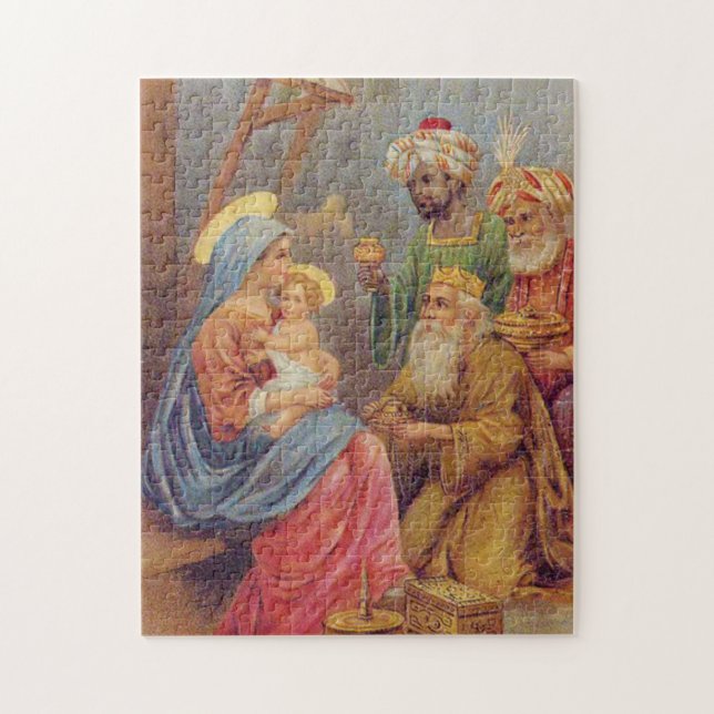 Christmas Vintage Nativity Jesus Illustration Jigsaw Puzzle (Vertical)