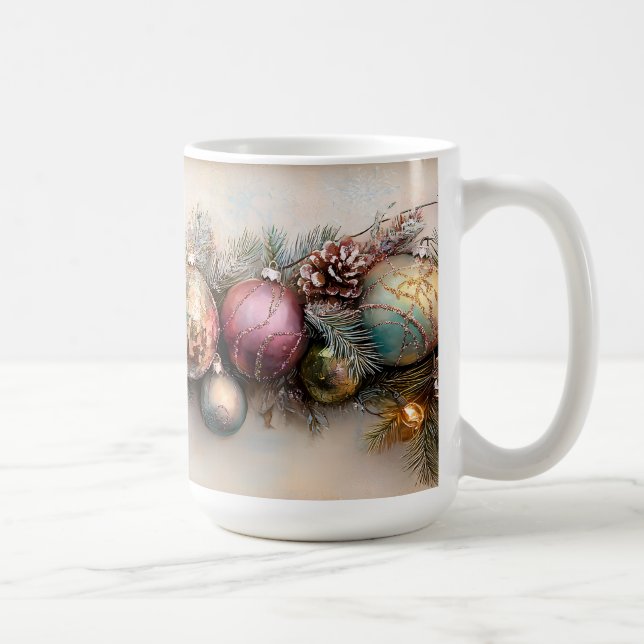 Christmas Vintage Ornaments 1 Coffee Mug (Right)