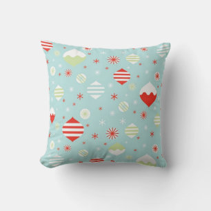 Christmas Vintage Ornaments Throw Pillow