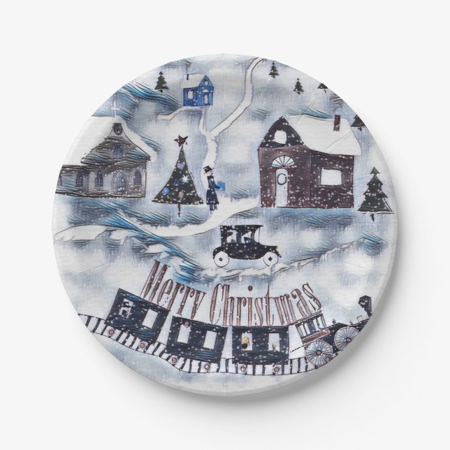 Christmas , Vintage Paper Plates (Front)