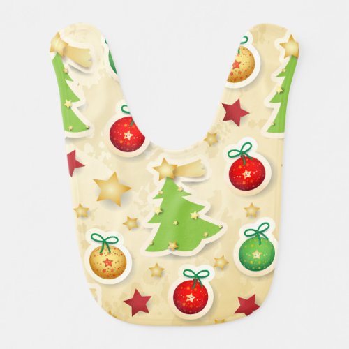 Christmas Vintage Pattern Baby Bib