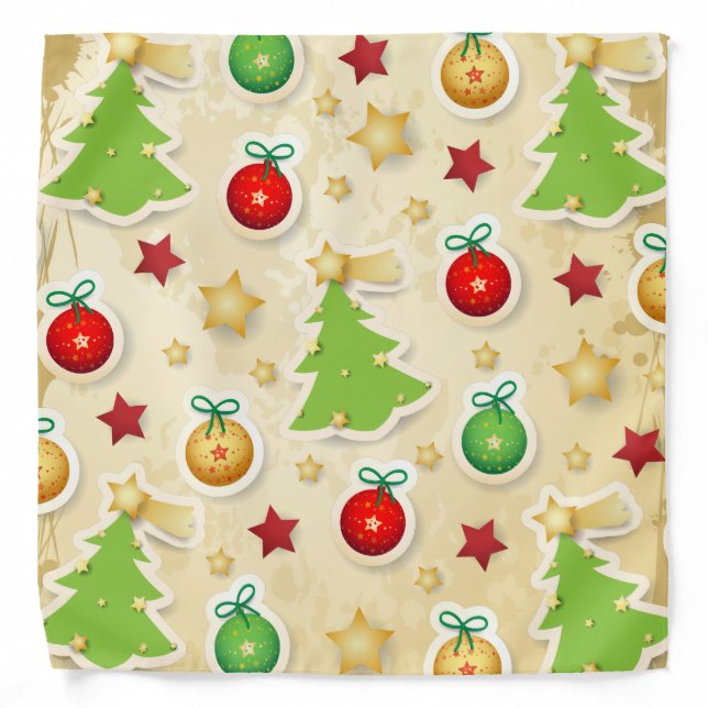 Christmas Vintage Pattern Bandana (Front)