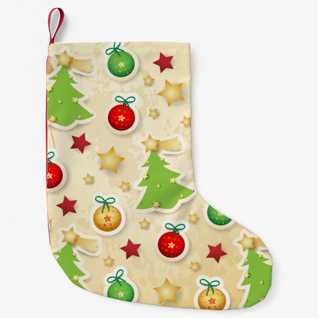 Christmas Vintage Pattern  Small Christmas Stocking (Front)