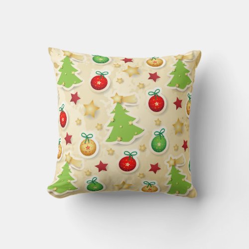 Christmas Vintage Pattern Throw Pillow