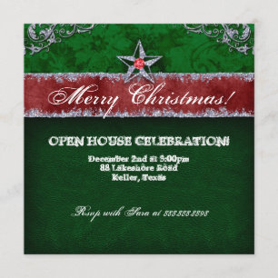 Christmas Vintage Photo Card Star Green