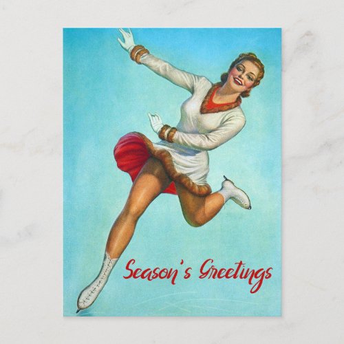 Christmas Vintage Pin Up Girl  Postcard