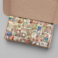 Christmas Vintage Postcard Santa holiday Pattern