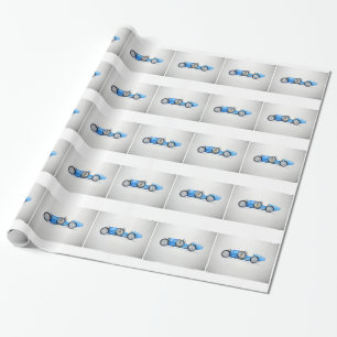 Christmas Vintage Race Car Wrapping Paper