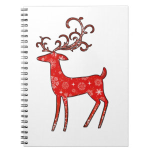 Christmas Vintage Red Reindeer for the holidays T- Notebook