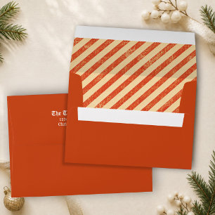 Christmas Vintage Red Striped Classic Envelope