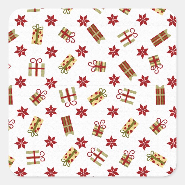 Christmas Vintage retro patterns Square Sticker (Front)
