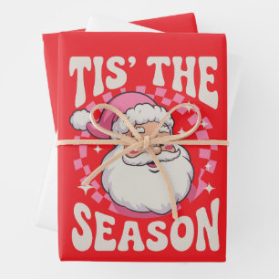 Christmas Vintage Santa Claus Merry Xmas Gift  Wrapping Paper Sheets