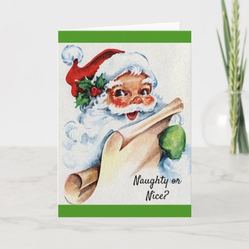 Christmas Vintage Santa Claus  Naughty or Nice Card