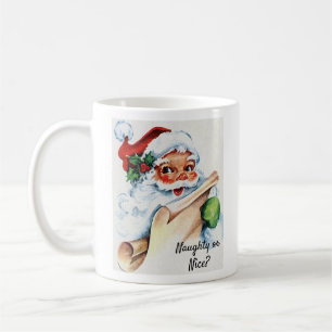 Christmas Vintage Santa Claus Naughty or Nice Coffee Mug