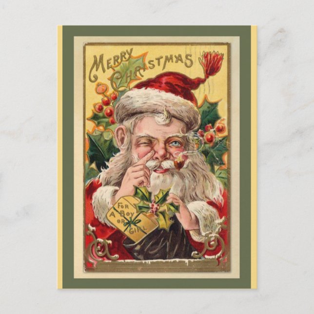 Christmas Vintage Santa Claus Postcard (Front)