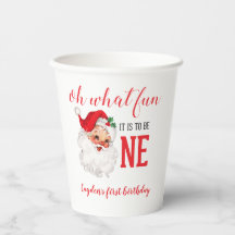 Christmas Vintage Santa First Birthday