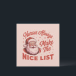 Christmas Vintage Santa Nurses Make the Nice List  Holiday Card<br><div class="desc">Christmas Vintage Santa Nurses Make the Nice List Holiday Party RN Nurse Gift Team Holiday</div>