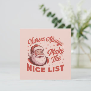 Christmas Vintage Santa Nurses Make the Nice List Holiday Card