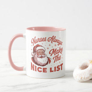 Christmas Vintage Santa Nurses Make the Nice List Mug
