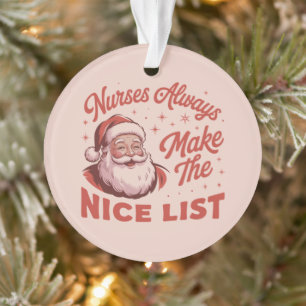 Christmas Vintage Santa Nurses Make the Nice List Ornament