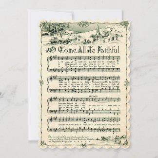 Christmas, Vintage Sheet Music, Custom Holiday Card