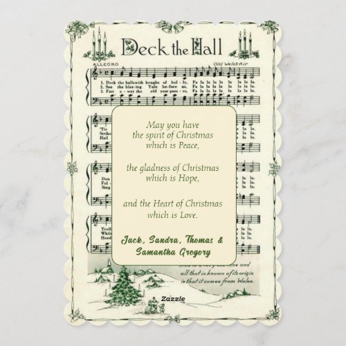 Christmas,Vintage Sheet Music Deck the Halls 