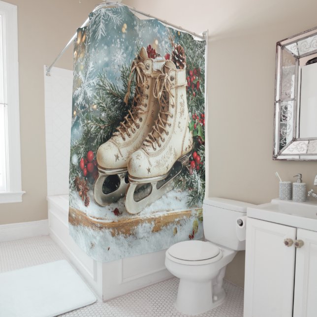 Christmas Vintage Shower Curtain (In Situ)
