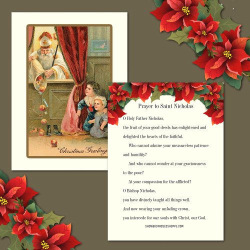 Christmas Vintage St Nicholas Prayer Card 