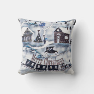 Christmas , Vintage , Throw Pillow